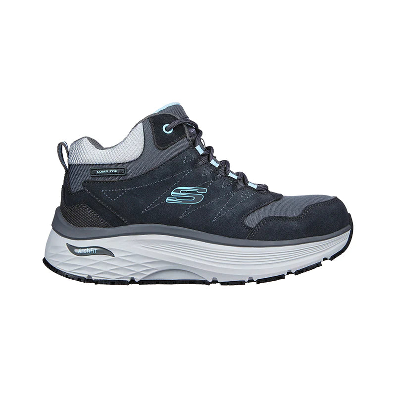 ZAPATO DE SEGURIDAD TIPO BOTIN SKECHERS MILAH COLORS GRIS