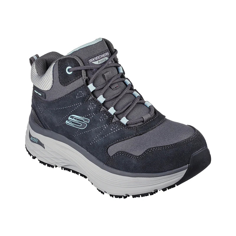 ZAPATO DE SEGURIDAD TIPO BOTIN SKECHERS MILAH COLORS GRIS