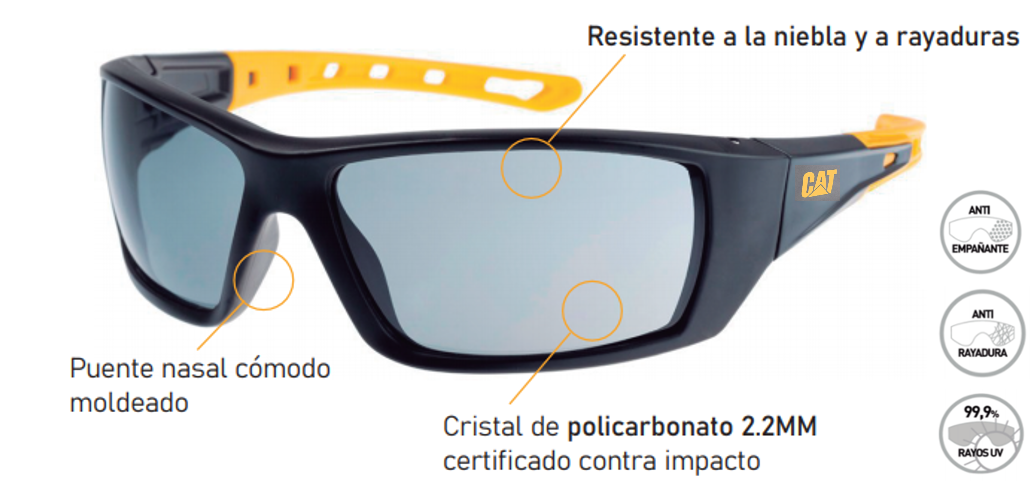 LENTE DE SEGURIDAD CAT GRIS